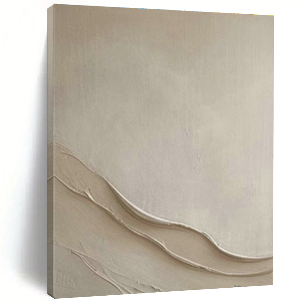 Beige Textured Abstract Art for Minimalist Bedroom & Wellness Retreat DLZ1996