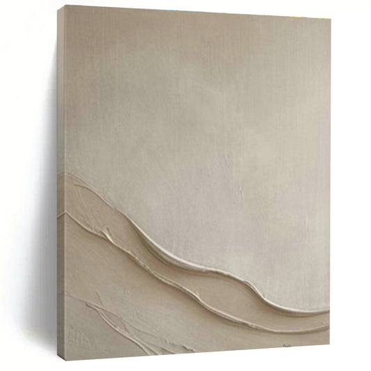 Beige Textured Abstract Art for Minimalist Bedroom & Wellness Retreat DLZ1996