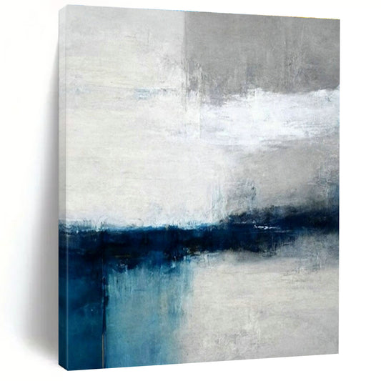 Blue - Gray Abstract Art for Modern Office & Minimalist Living Room DLZ1930