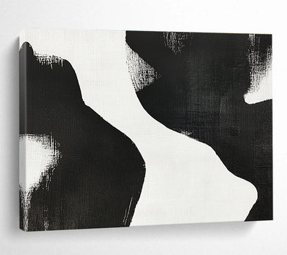 Black and White Organic Shapes Art for Minimalist Home Office & Modern Art Exhibition SC439