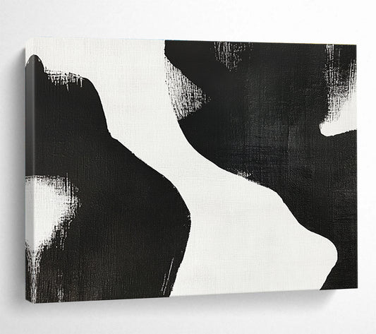 Black and White Organic Shapes Art for Minimalist Home Office & Modern Art Exhibition SC439