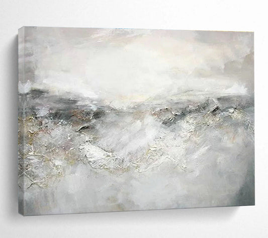 Grey - White Abstract Landscape Art for Serene Home Office DLZ2825