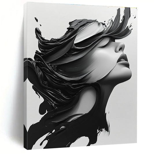 Dynamic Black and White Portrait Bold Art for Modern Home Studio & Edgy Urban Loft STSC1469
