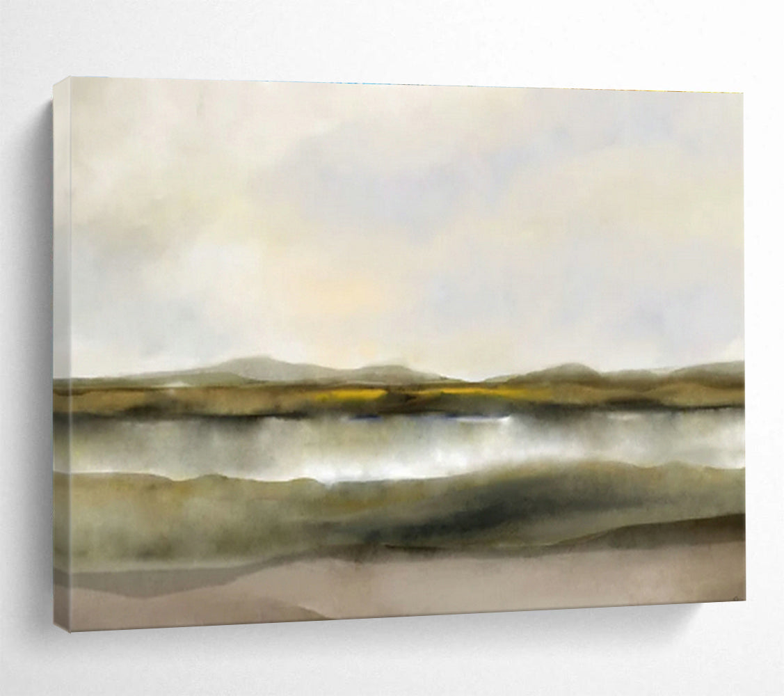 Yellow - Green Landscape Abstract Art for Cozy Study DLZ2745