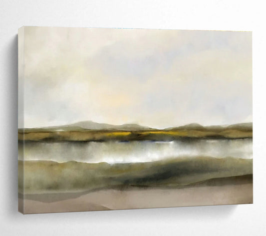 Yellow - Green Landscape Abstract Art for Cozy Study DLZ2745