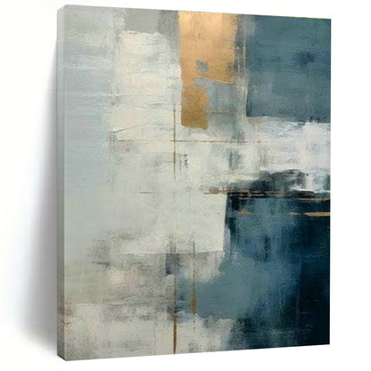 Blue - Gold Abstract Art for Living Room & Dining Room DLZ0376