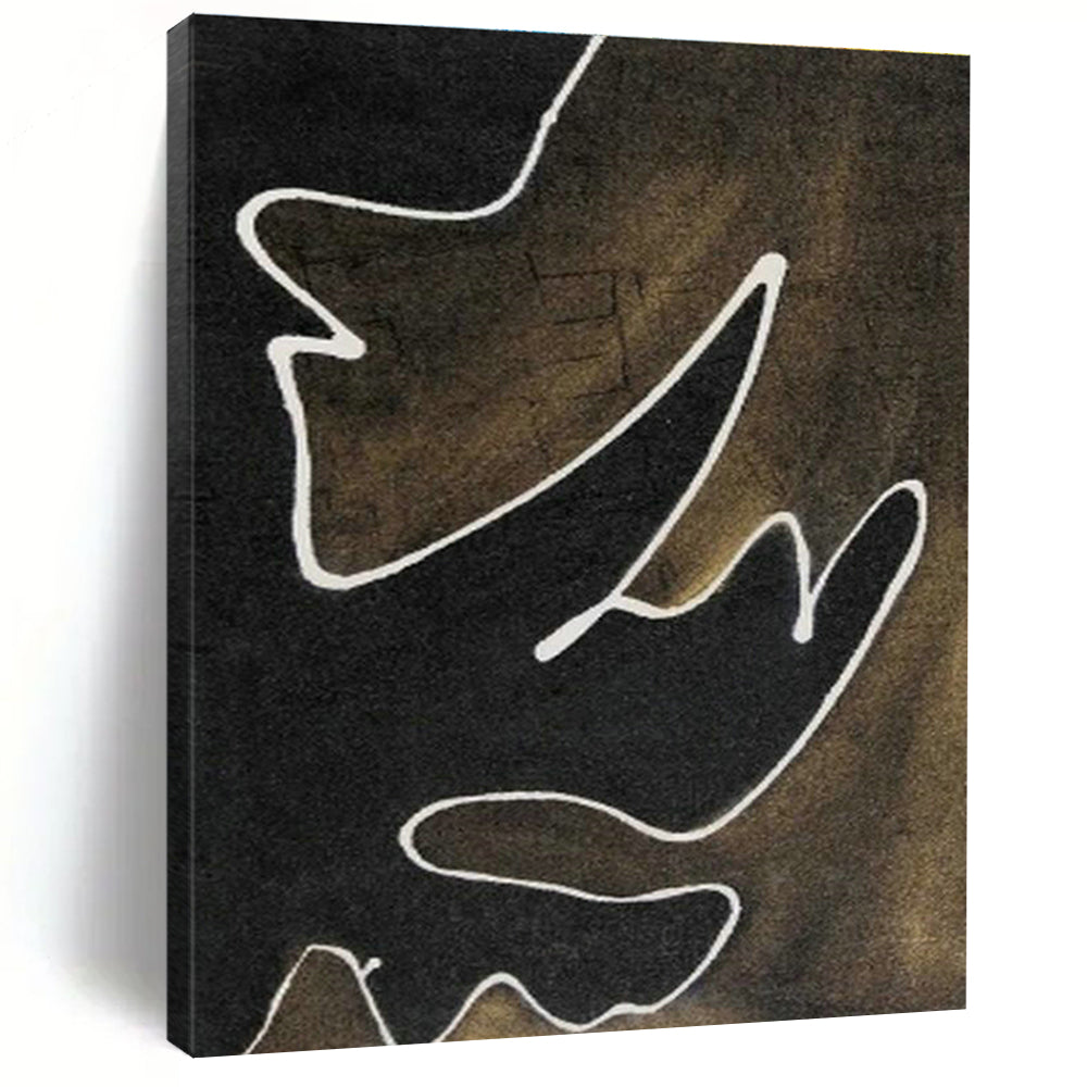 Black - Brown Line Art for Industrial - Style Bar Wall Decor DLZ0070