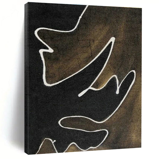 Black - Brown Line Art for Industrial - Style Bar Wall Decor DLZ0070