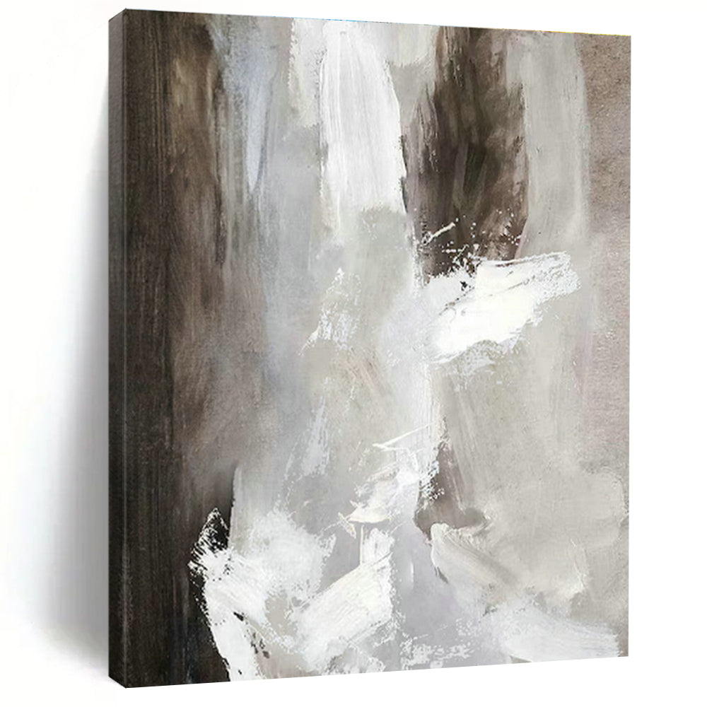 Gray - White Abstract Art for Minimalist Living Room & Spa Relaxation Area DLZ2022