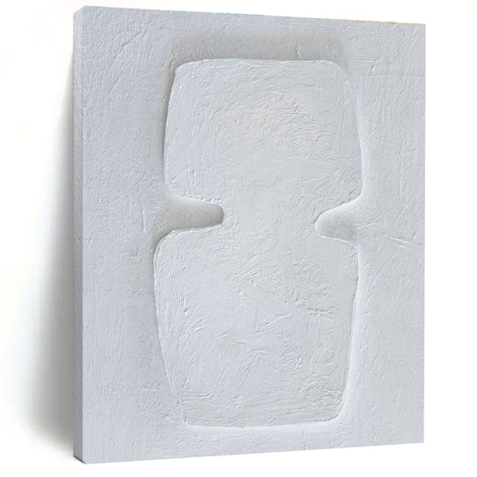 White Textured Relief Art for Scandinavian Gallery & Minimalist Bedroom DLZ1891