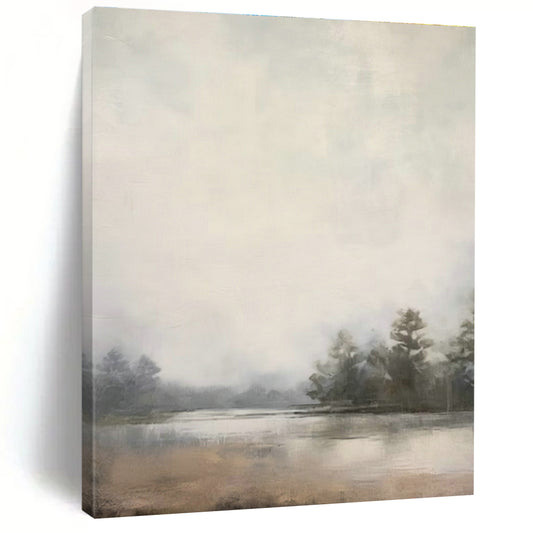 Misty Lake Landscape Art for Lakeside Cottage & Nature - Inspired Spa DLZ0720