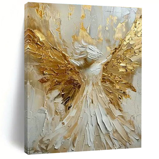 Angel with Golden Wings Art for Spiritual Home Altar & Art - Loving Church Fellowship DLZ1549