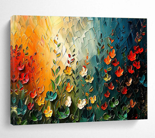 Vivid Floral Field Art for Inspirational Yoga Studio DLZ3071