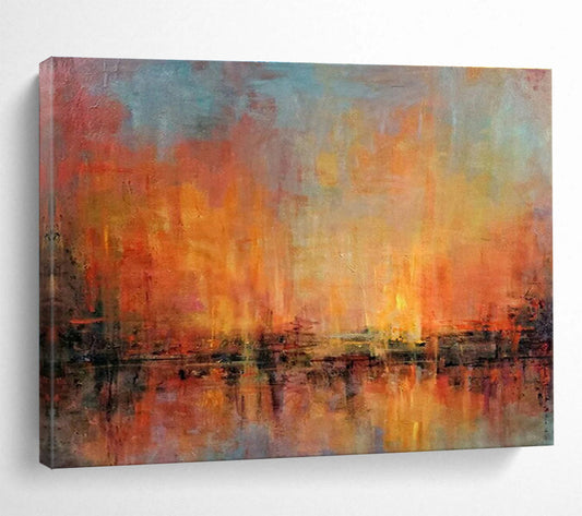 Orange - Red Sunset Abstract Art for Relaxing Balcony DLZ2770