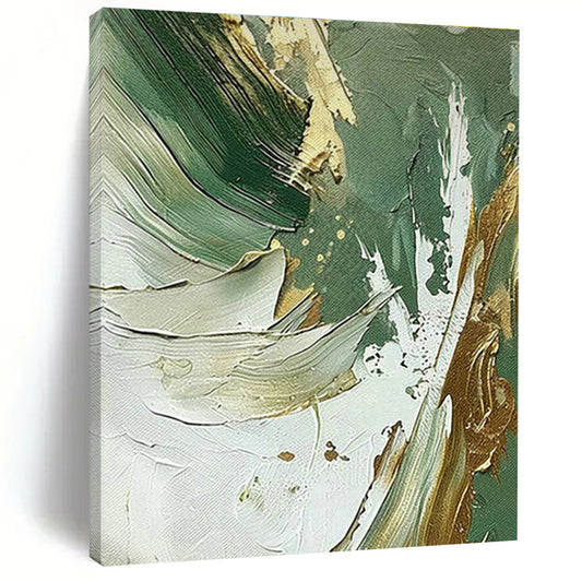 Green - Gold Abstract Art for Eco - Friendly Brand Showrooms DLZ0126