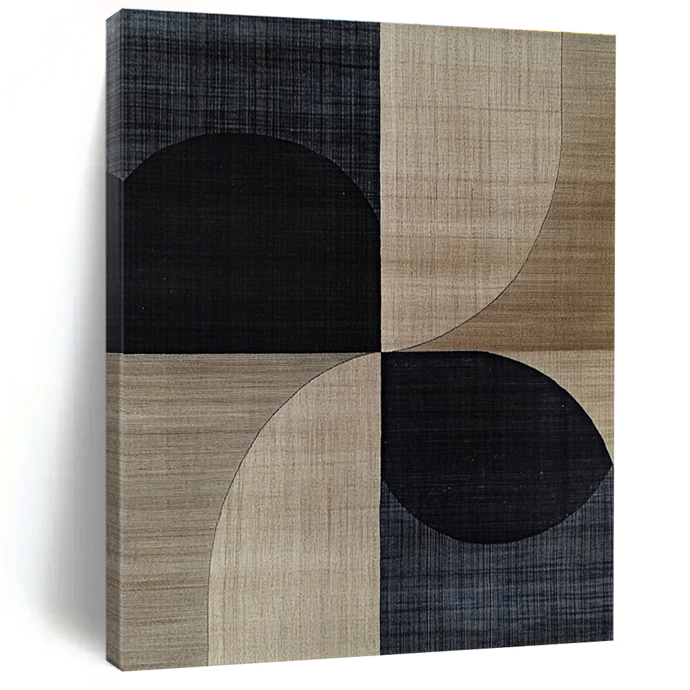 Black and Beige Geometric Forms Art for Contemporary Office & Scandinavian - Style Home STSC1318