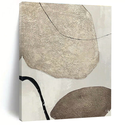 Brown - Stone Linear Abstract Art for Nature - Inspired Home & Outdoor - Themed Café DLZ1328