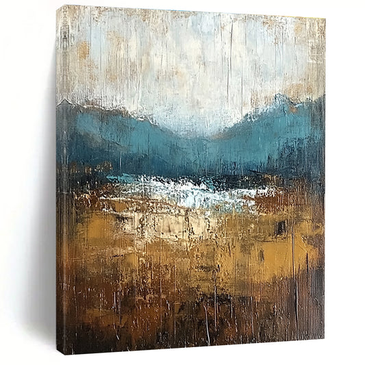 Textured Mountain Landscape Art for Rustic Cabin & Art Gallery Corner STSC093