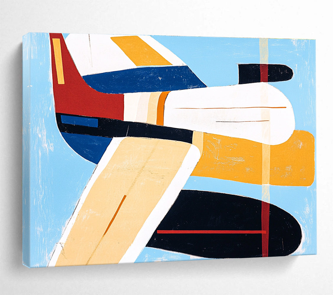 Color - Blocked Aircraft Art for Aviation Museum & Modern Office Lounge SC040