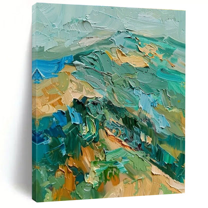 Textured Mountain Impasto Art for Ski Lodge & Adventure - Themed Office DLZ1465