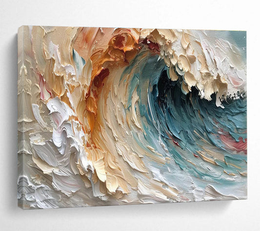Textured Ocean Wave Art for Relaxing Bathroom Retreat DLZ3060