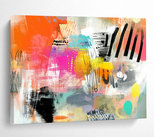 Colorful Abstract Collage Art for Creative Studio & Trendy Café SC005