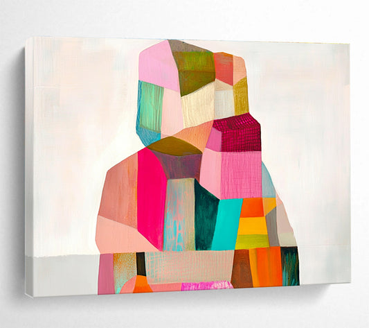 Colorful Cubist Figure Art for Creative Lounge & Art School Display SC354