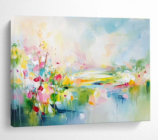Colorful Floral River Art for Botanical Garden Café & Cheerful Women’s Boutique SC084