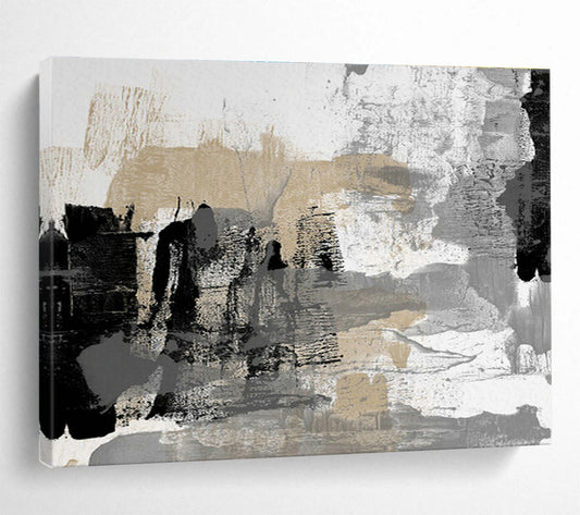 Grey - Gold Abstract Art for Luxe Living Room Accent Wall DLZ2832