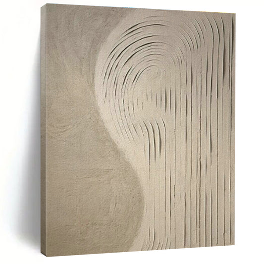 Light Brown Wavy Abstract Art for Spa Retreat & Zen - Inspired Home DLZ1855