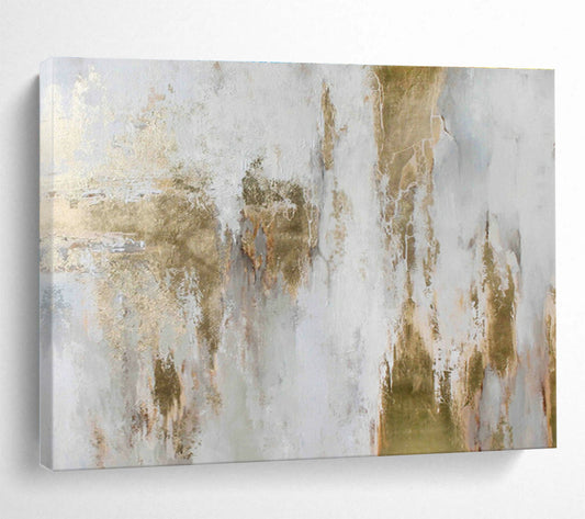 Gold - White Abstract Texture Art for Luxury Hotel Suite DLZ2905