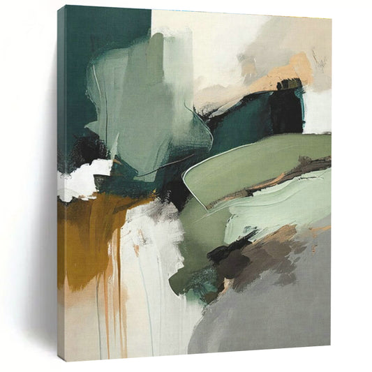 Green - Toned Abstract Art for Eco - Friendly Café & Nature - Lover's Home Bedroom DLZ1616