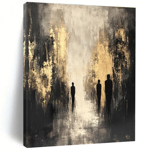 Silhouettes in Gold and Grey for Luxury Hotel Lobby & Sophisticated Home Office STSC371