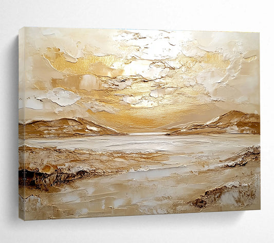 Golden Textured Landscape Art for Sophisticated Living Room & Art Gallery SC482