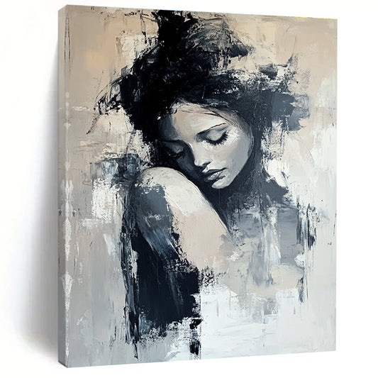 Monochrome Female Figure for Thoughtful Library & Feminine Home Office STSC297
