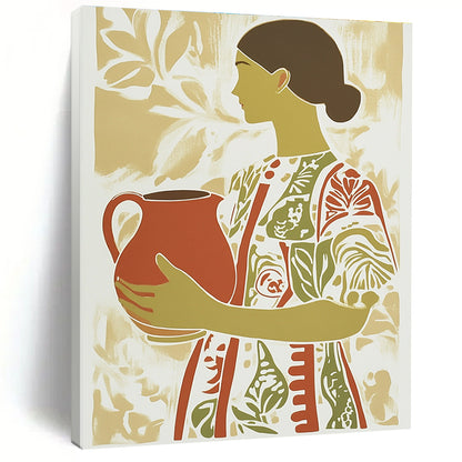 Woman with Jug Art for Cultural Center & Rustic Home Kitchen STSC1417