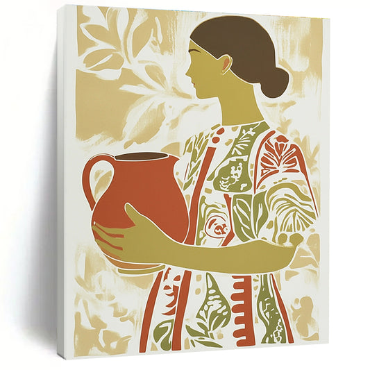 Woman with Jug Art for Cultural Center & Rustic Home Kitchen STSC1417