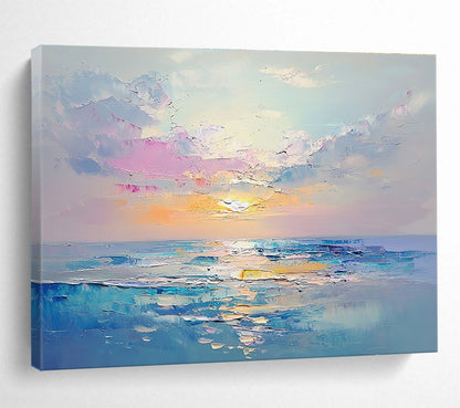 Pastel Ocean Sunset Art for Coastal Nursery & Women’s Wellness Center SC418