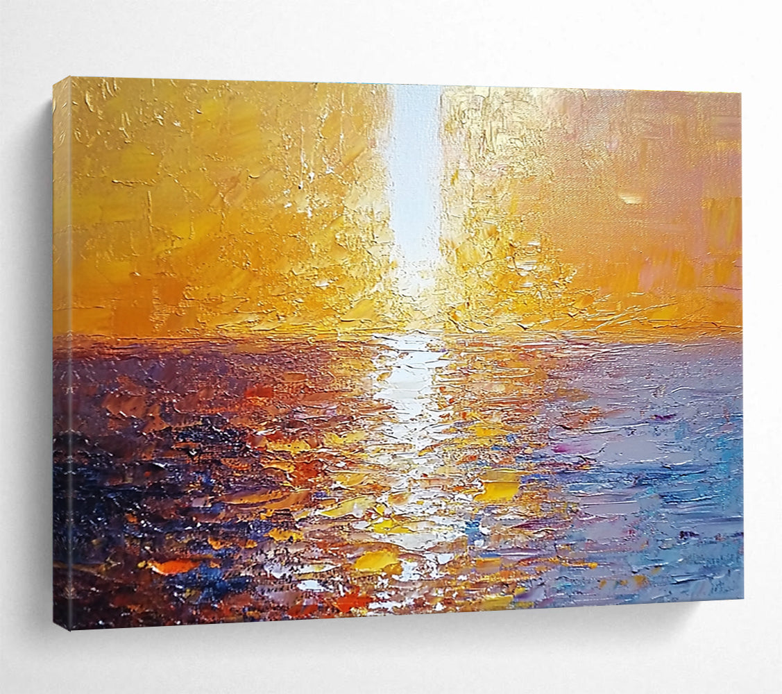 Golden Sunset Sea Art for Luxury Beachfront Hotel Lobby & Romantic Seaside Restaurant SC111