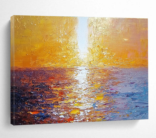 Golden Sunset Sea Art for Luxury Beachfront Hotel Lobby & Romantic Seaside Restaurant SC111
