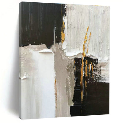 Black - Gold - White Abstract Art for Luxury Hotel Lobby & Modern Home Office DLZ1670