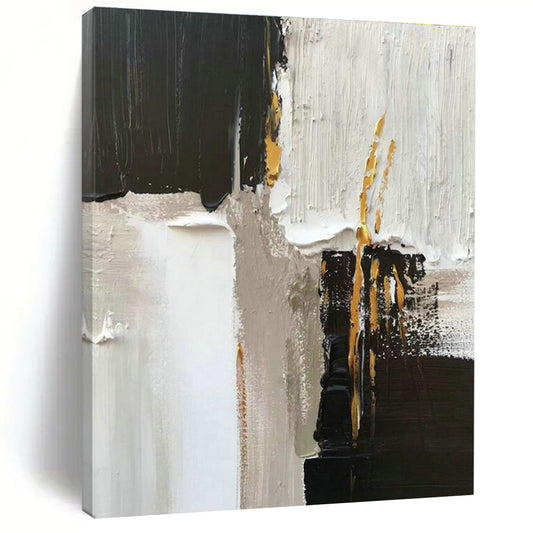 Black - Gold - White Abstract Art for Luxury Hotel Lobby & Modern Home Office DLZ1670