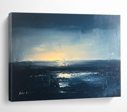 Dark Sea Sunset Art for Nautical - Themed Bar & Coastal Home Library SC068