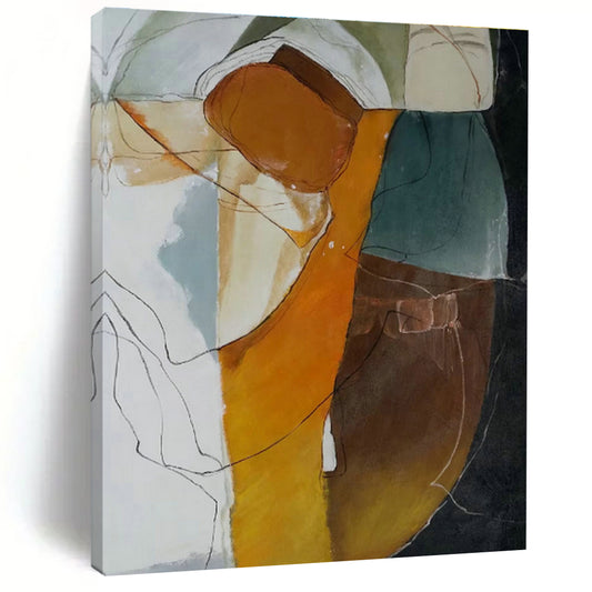 Colorful Abstract Shapes with Lines Art for Creative Studio & Community Center DLZ0609