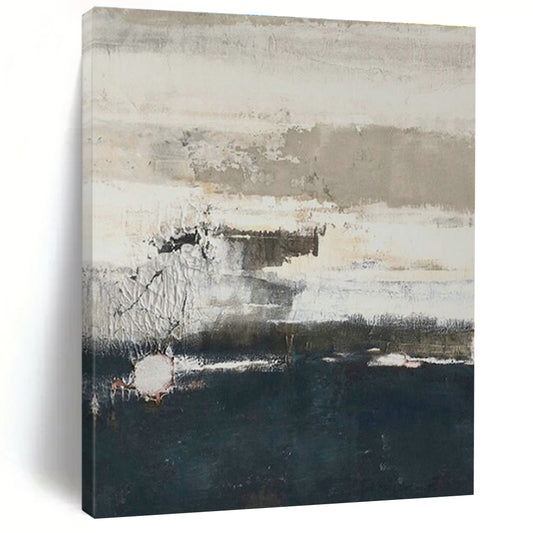 Gray - White - Blue Textured Art for Coastal Home & Nautical Art Gallery DLZ1881