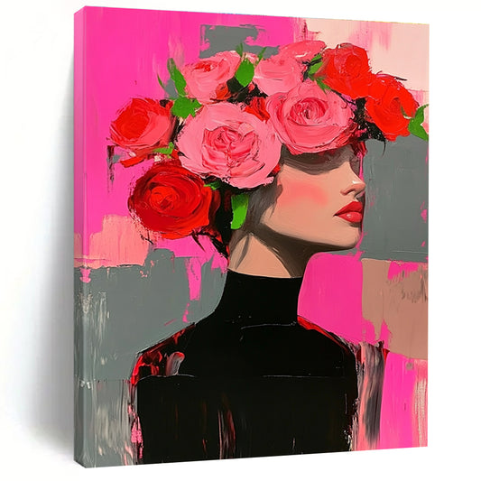 Floral - Headed Woman Art for Fashion Boutique & Art - Loving Living Room STSC1392