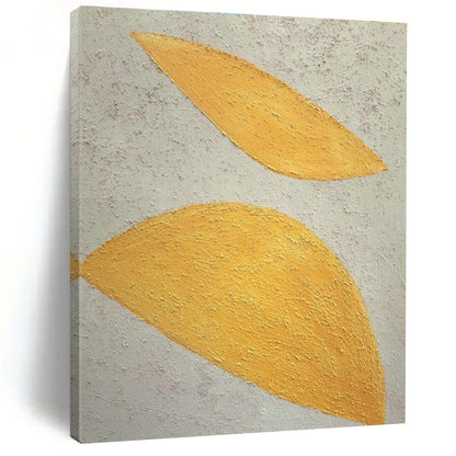 Yellow - White Leaf - Shaped Art for Scandinavian Nursery & Botanical Art Studio DLZ1887