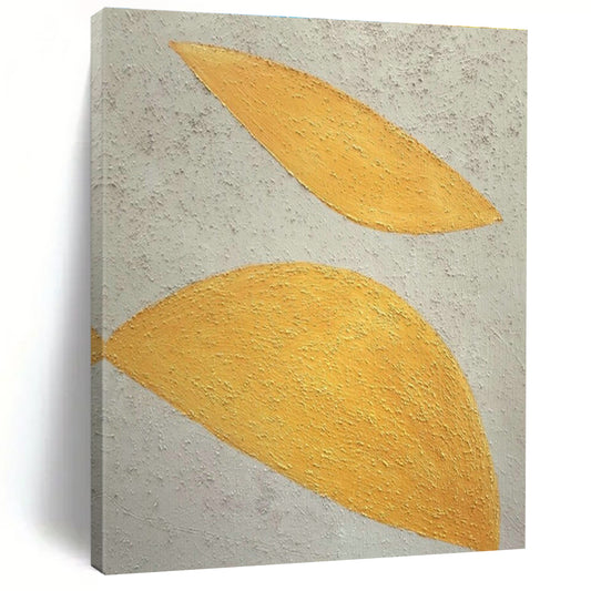 Yellow - White Leaf - Shaped Art for Scandinavian Nursery & Botanical Art Studio DLZ1887