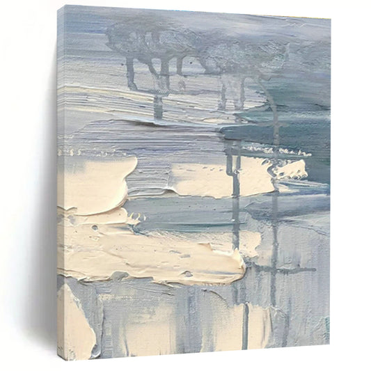 Light Blue - Gray Abstract Painting for Scandinavian - Style Home & Coastal Art Gallery DLZ1299