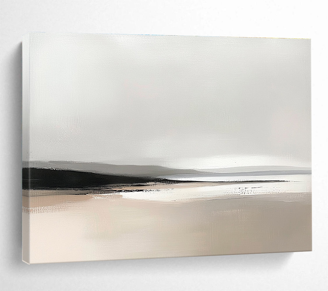 Minimalist Gray Landscape Art for Modern Spa Retreat & Calm Reading Nook SC092